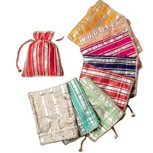Sacs potlis traditionnels indiens pour demoiselles d'honneur, multicolores, pour mariage, pooja, cadeaux, faveurs de fête indienne, faveurs de l'Aïd - Product Image 5