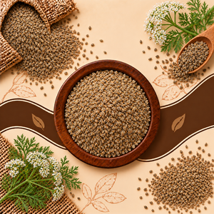 Semillas de Ajwain Indias Enteras para Sazonar, Mezclas de Especias, Panadería, Procesamiento de Alimentos y Suministro al por Mayor - Product Image 1