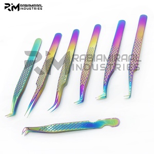 RMI Multi Plasma titanio Color Acero inoxidable pestañas injerto pinzas para plantar pestañas postizas herramientas de belleza 7 Uds conjunto - Product Image 4