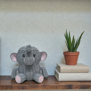 Stunning Elephant <b>Storage</b> <b>Basket</b> Woven Rattan Kids Room Furniture Nursery Room Organizer For Books And Toys Wholesale - Product Image 3