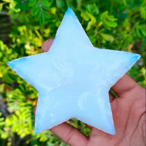 Venta al por mayor de cristales de opalita en forma de estrella creciente azul cielo, tallados a mano, para sanación, Reiki, energía, meditación, decoración, regalo para el hogar u oficina. - Product Image 5