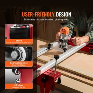 Gabarit de traîneau de toupie en bois de longueur réglable de 64 \ "pour le produit de routeurs de bois de moulin d'aplatissement de dalle - Product Image 6