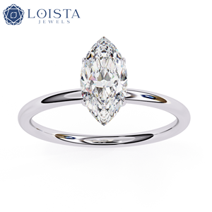 Anillo de compromiso con diamante cultivado en laboratorio, corte marquesa, diamante creado en laboratorio con certificado IGI, anillo solitario de oro con diamante cultivado en laboratorio - Product Image 2
