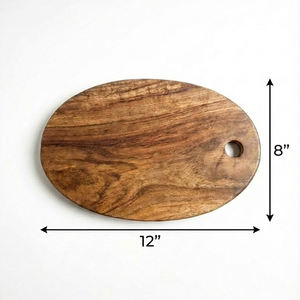 Tabla de cortar ovalada, duradera y apta para cuchillos – Ideal para cortar carne, verduras, frutas y queso, también sirve como tabla de servir. - Product Image 6