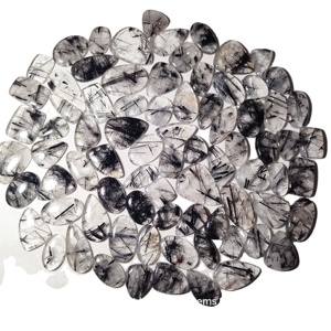 Chất Lượng Cao 20Mm Tự Nhiên Màu Đen <span class=keywords><strong>Rutile</strong></span> Cabochon Loose Bead Thạch Anh IGI Chứng Nhận Chữa Bệnh Đồ Trang Sức Làm Bán Buôn Rất Nhiều Khushi Đá Quý - Product Image 4