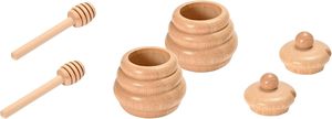 Tarro de Madera Artesanal para Miel con Tapa y Cuchara Dosificadora, Contenedor de Miel de Madera, Tarro de Almacenamiento, Venta al por Mayor - Product Image 3