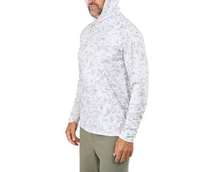 Hoodie de pêche léger pour homme à prix réduit, 100 % polyester, avec cache-cou, protection solaire UPF 50+, manches longues, antibactérien - Product Image 4