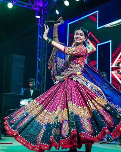 Enhance Your Festive <b>Wardrobe</b> Stunning Designer Silk Navratri Lehenga Choli Set for Party Crafted Elegance Vibrant Tradition - Product Image 5