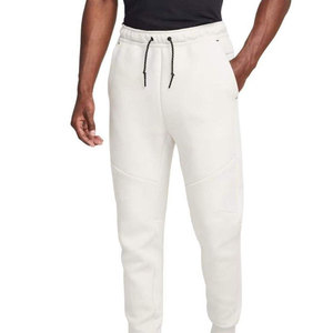 Men's <b>White</b> Cotton Sweatpants Elastic Waist Drawstring Casual <b>Joggers</b> Side Pockets Midweight Knitted Autumn Wear - Product Image 3