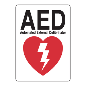 Panneau mural Brady AED en aluminium durable avec impression UV pour hôpitaux et installations publiques - Product Image 1