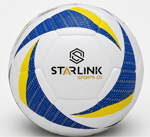 ลูกฟุตบอลสตาร์ลิงค์ สีขาว น้ำเงิน เหลือง ทนทาน แบบไฮบริด - Product Image 1