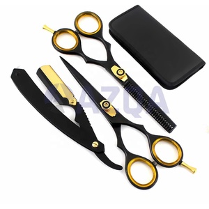 Hot bán người đàn ông 4 trong <span class=keywords><strong>1</strong></span> grooming Kit tóc Cắt kéo mỏng kéo thẳng dao cạo lưu trữ trường hợp <span class=keywords><strong>Barber</strong></span> grooming Set - Product Image 1