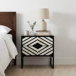 Mesita de noche de lujo con incrustaciones de hueso, hecha a mano con artesanía premium para la decoración de dormitorios modernos. - Product Image 2