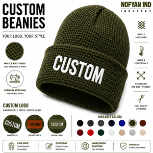 Bulk Waffle Knit Beanie Manufacturer OEM Private Label <b>Winter</b> <b>Cap</b> Wholesale Supplier Custom Logo Embroidery Factory Price - Product Image 1