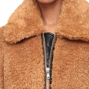 Veste polaire Sherpa pour femme, entièrement zippée, chaude, en polaire Teddy, manteau d'hiver à col montant, fabrication OEM ODM sur mesure, vente en gros - Product Image 5