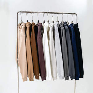 Wholesale 500gsm Fleece Double Zipper Hoodies OEM Oversize Fit <b>Hooded</b> Collar No Drawstring Custom Logo Heavyweight <b>Zip</b>-up - Product Image 4