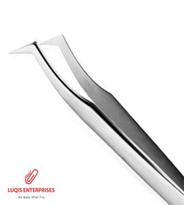 Pinces chirurgicales de précision en acier inoxydable, style bijoutier suisse, courbées, à micro-pointes fines - Product Image 2
