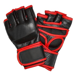 Gants d'entraînement MMA en cuir véritable avec sangle réglable, respirants, pour arts martiaux - Product Image 1