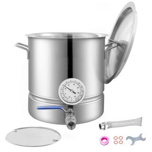 Bollitore in Acciaio Inox da 5 Galloni con Fondo Tri-Ply, Accessori per la Produzione di Birra Domestica, Include Coperchio per Kit di Fermentazione - Product Image 1