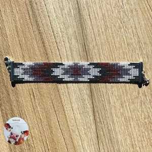 สร้อยข้อมือลูกปัดทำมือ สีดำ เหลือง เงิน ลายหิน สำหรับทำสร้อยข้อมือ NOUSHAD HANDICRAFTS NH-700 - Product Image 6