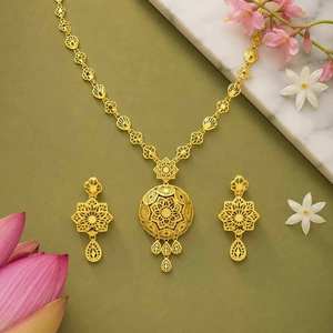 Joyería de Moda Chapada en Oro de 14K, 18K y 24K al por Mayor, Collares Largos de Novia, Estilo Tradicional de Dubái, Conjunto de Joyería - Product Image 2