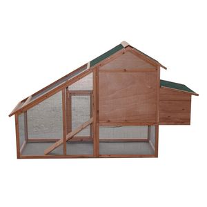Pollaio e Gabbia per Conigli in Legno a Due Livelli Impermeabile da 75 Pollici, Usato, con Vassoio Raccogli Uova e Recinto Esterno - Product Image 3