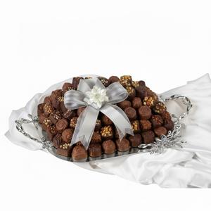 Plateau de service ovale doré luxueux, plateau à dessert, plateau à chocolat, plateau à bonbons pour occasions et événements spéciaux - Product Image 4