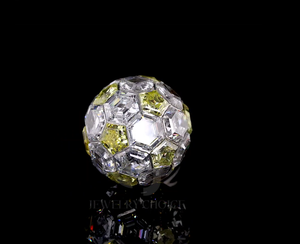 8.50CT Yellow White Lab Diamond <b>Ball</b> Charm 14Kt White Gold Hexagon Cut Invisible Setting Geometric <b>Sphere</b> Statement Pendant - Product Image 4