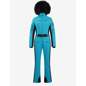 Combinaison de neige unisexe respirante et imperméable pour l'hiver, avec capuche en fourrure, fermeture éclair et ceinture ajustable - Product Image 3