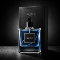 Flacon de parfum en verre de 100 ml, flacon de parfum vide avec couvercle, boîte cadeau de luxe mate, logo personnalisé en estampe dorée, impression à l'écran