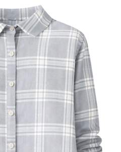 Robe chemise longue à carreaux gris personnalisée par le fabricant pour femme, boutonnée, décontractée, mi-longue, manches longues, vente en gros - Product Image 5