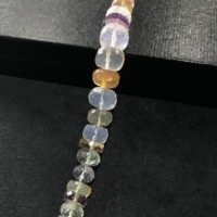 Perles Rondelles Multicolores Facettées 100% Naturelles Certifiées IGI Grade AA, Taille 8mm-11.5mm, Pierres Vivaaz Multicolores à Effet Feu Intense