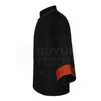 Veste de chef professionnelle pour hommes, ventilée, légère, durable, respirante, manches longues, fermeture à boutons, restaurant, bar