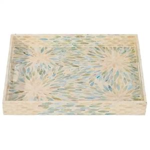Premium Finishing Mother of Pearl Tea <b>Tray</b> Serving Food MOP Inlay <b>Tray</b> Unique Design <b>Large</b> Serving for Ramadan Eid Mubarak <b>Tray</b> - Product Image 2