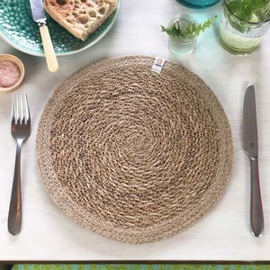 Wholesale Handwoven Seagrass Placemat 5mm Thick Eco-Friendly Boho <b>Table</b> Mats for Dining <b>Table</b> Kitchen Home Decor - Product Image 3