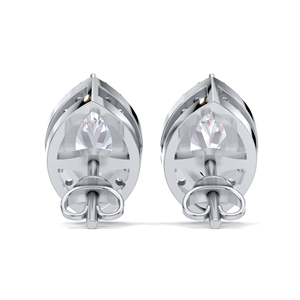 IGI Certified Lab Grown Diamond Marquise Cut Halo Stud <b>Earrings</b> 9KT Yellow / White / Rose Gold Navette Diamond Studs - Product Image 2