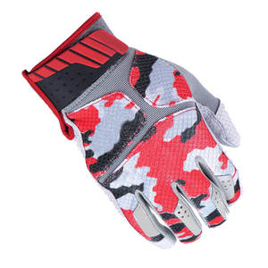 Gants de baseball camouflage rouge avec fermeture auto-agrippante en polyester respirant, unisexe adulte, main droite - Product Image 2