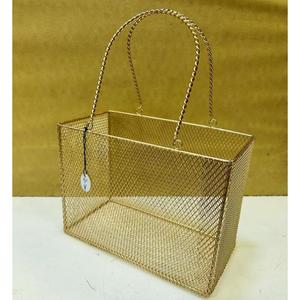 Ideas de Regalo para Bodas: Cesta de Malla de Lujo con Asa para Cumpleaños, Compromiso, Aniversario, Cestas y Canastas Doradas - Product Image 2
