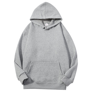 Sudadera con Capucha Extra Grande para Hombre, Color Sólido, Felpa, Informal, para Otoño, Azul, con Bolsillos, Corte Regular, Tejido de Algodón - Product Image 5
