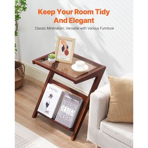 20FT Modern Boho Storage Coffee <b>Table</b> Z-Shaped Rattan Woven <b>Bamboo</b> Tempered Glass Top Folding Elegant Woven <b>Bamboo</b> Coffee <b>Table</b> - Product Image 2