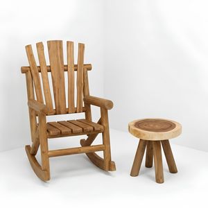Hotel Resort Villa Teak Rocking <b>Chair</b> Solid Wood Slatted Back Commercial Hospitality Contract Furniture Project Seating Buyers - Product Image 2
