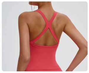 Sujetador deportivo halter para mujer al por mayor, personalizado, de alta calidad, transpirable, sin costuras, talla grande, top corto para yoga y gimnasio con elasticidad en cuatro direcciones - Product Image 1