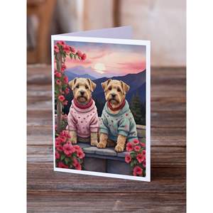 Whimsical A7 Tamaño 5x7 Wheaten Terrier Dos corazones Tarjetas de notas en blanco Paquete de 8 con sobres para saludos - Product Image 2