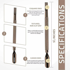 Professional stainless steel cuticle pusher <b>tool</b> wholesale best quality manicure instrument low price salon use - Product Image 5