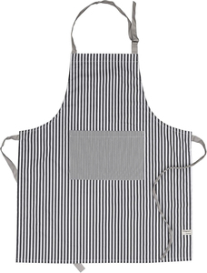 Tablier classique rayé en coton biologique avec poche, bretelles réglables, lavable en machine, pour la cuisine, la maison et l'usage quotidien - Product Image 1