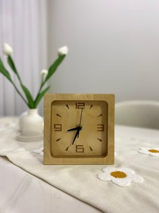 Minimalist Wooden Table <b>Clock</b> - Modern Home Decor - Product Image 2