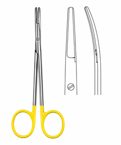 Tijeras curvadas Ragnell con inserciones TC de acero inoxidable premium plateado - Product Image 1