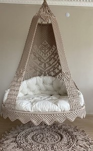 Columpio de Macramé de Algodón Marrón, Silla Colgante, Hängesessel, Silla Columpio, Columpio de Macramé - Product Image 3