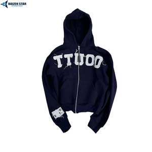 Heavyweight Cotton Zip-Up Hoodie Unisex Premium Fleece Hooded Sweatshirt Winter Plain Dyed Custom Logo Wholesale - Product Image 4