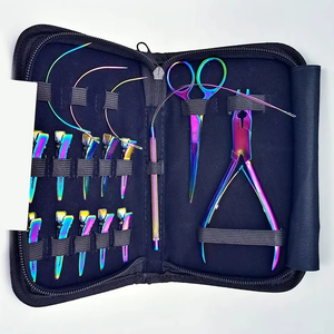 Kit d'outils pour extensions capillaires 12 pièces : pinces à sertir métalliques, outil de séparation, kit d'installation et de retrait en acier inoxydable de qualité supérieure - Product Image 3